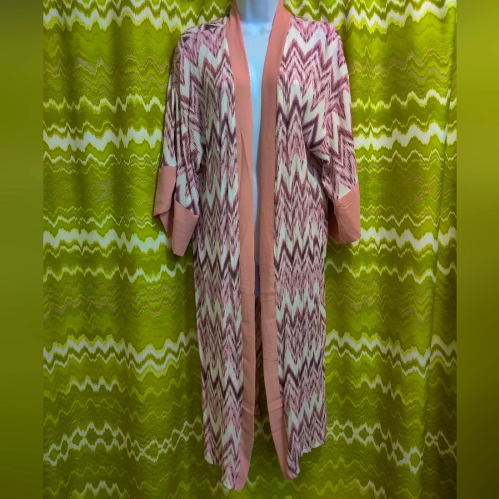 Dusty Rose Chevron Kimono
